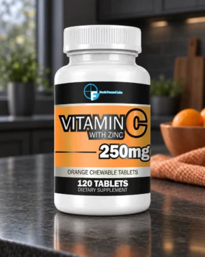 Fresh Pressed Labs  250mg Vitamin C + Zinc Tablets - Orange Chewable Tablets 120 Count